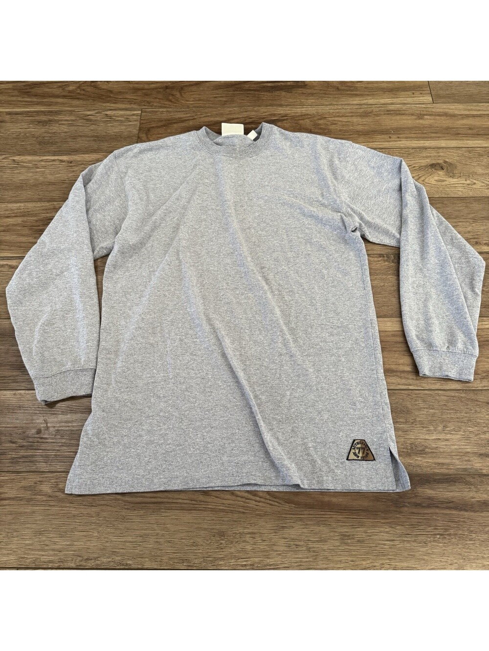 Vtg 90s Bugle Boy Authentics Grey LS Shirt Patch Mens XL